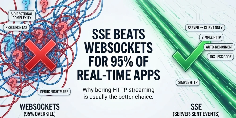 Server-Sent Events Beat WebSockets for 95% of Real-Time Apps (Here's Why)