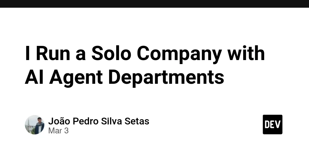 I Run a Solo Company with AI Agent Departments
