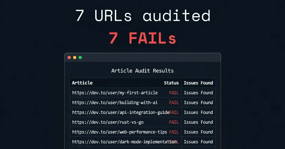 I Built a Local AI Agent That Audits My Own Articles. It Flagged Every Single One.