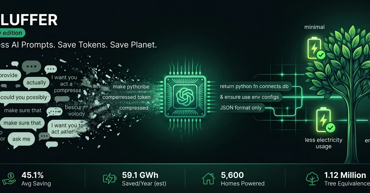 Defluffer - reduce token usage 📉 by 45% using this one simple trick! [Earthday challenge]