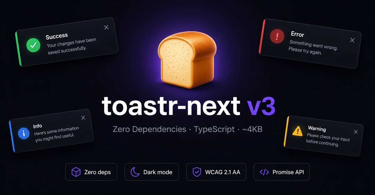 Reviving a 12K+ Star Abandoned Library: toastr-next v3 🍞