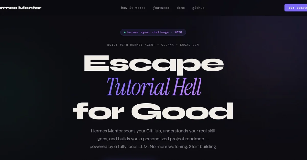 Hermes Mentor — A Local AI Agent That Gets You Out of Tutorial Hell