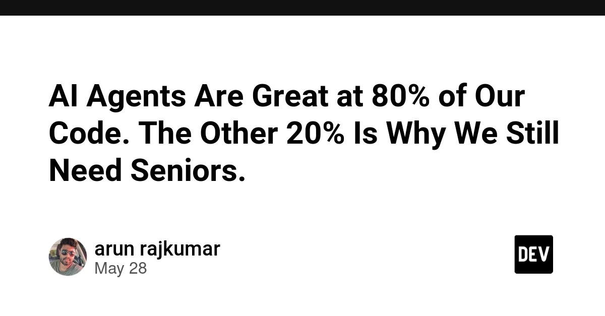 AI Agents Are Great at 80% of Our Code. The Other 20% Is Why We Still Need Seniors.
