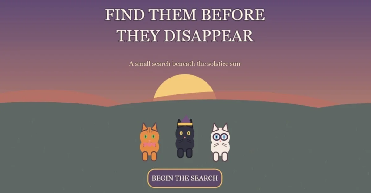 Cats Disappear at Sunset. Can You Find Them in Time?