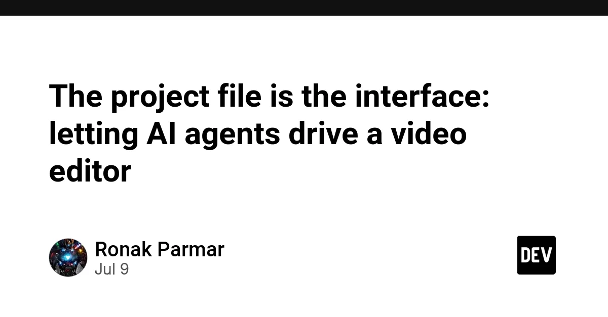 The project file is the interface: letting AI agents drive a video editor