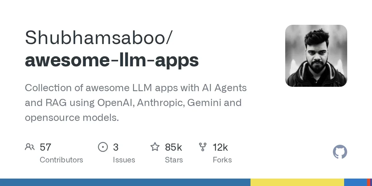 Shubhamsaboo / awesome-llm-apps
