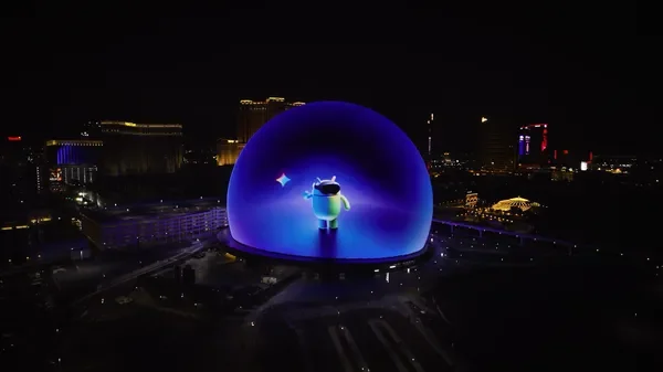 Android XR lights up Sphere in Las Vegas for CES.