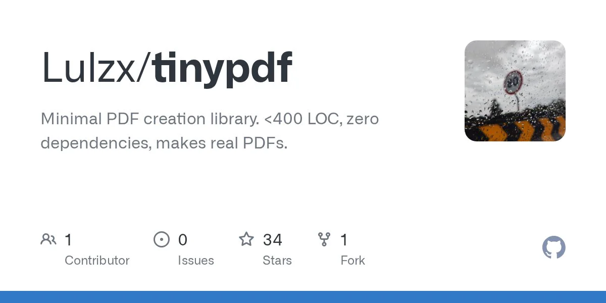 Show HN: TinyPDF – 3kb pdf library (70x smaller than jsPDF)