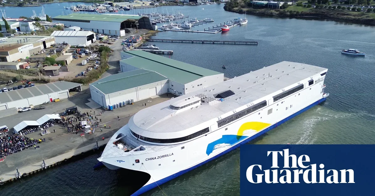 Worlds largest electric ship launched by Tasmanian boatbuilder