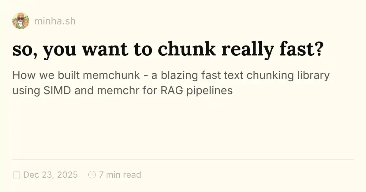 So, you want to chunk really fast?