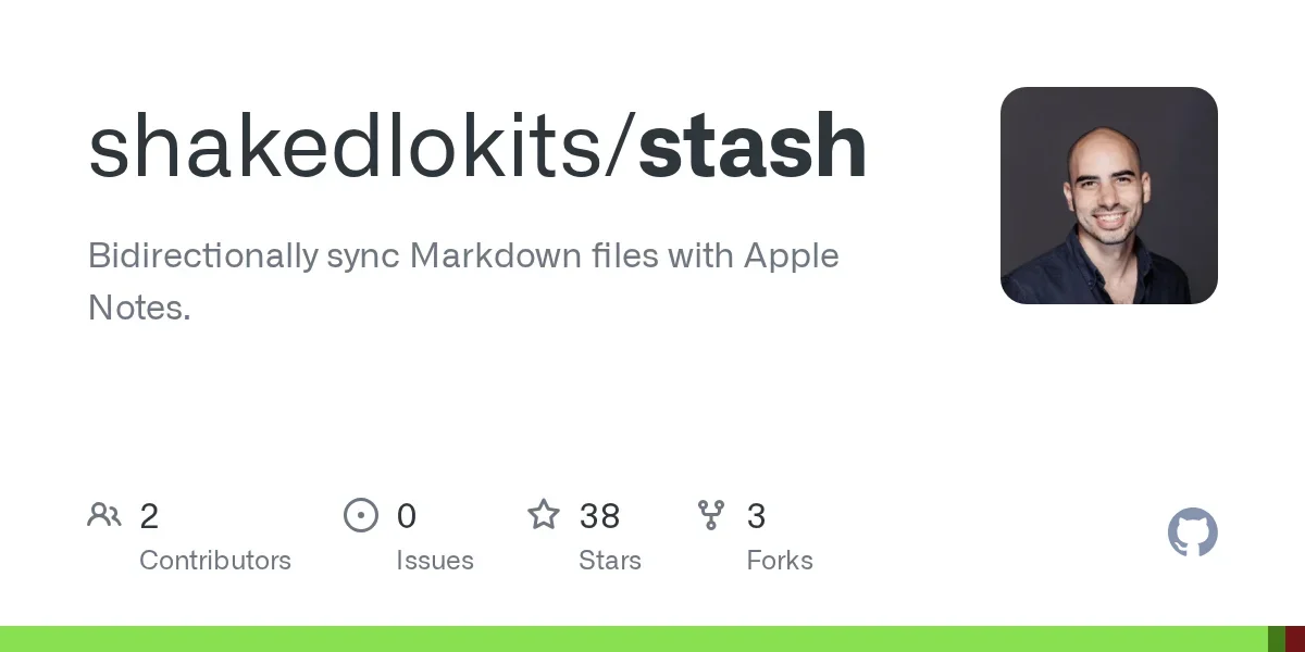 Show HN: Stash – Sync Markdown Files with Apple Notes via CLI