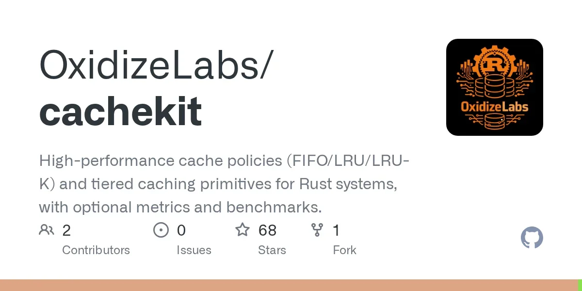 Show HN: Cachekit – High performance caching policies library in Rust