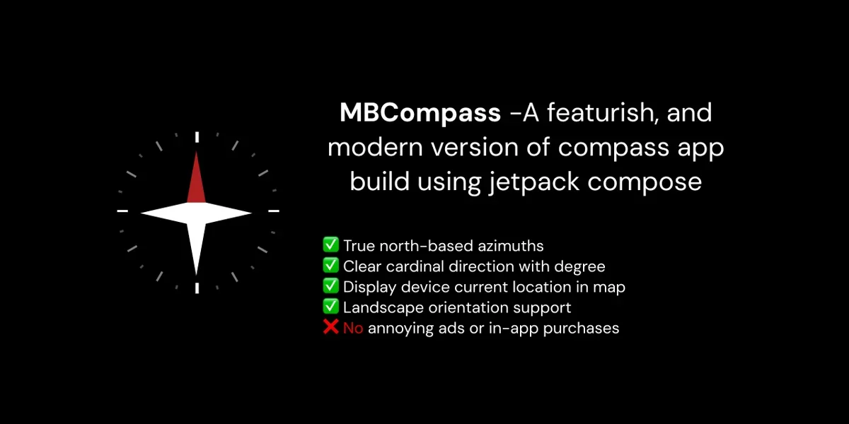 Show HN: Tiny FOSS Compass and Navigation App (<2MB)
