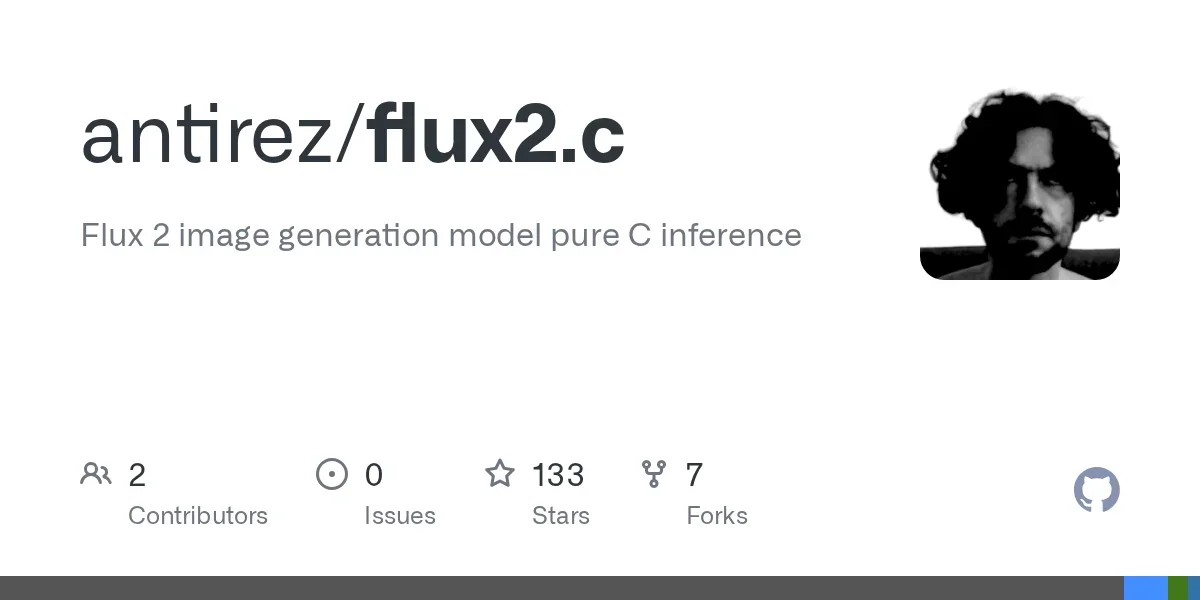 Flux 2 Klein pure C inference