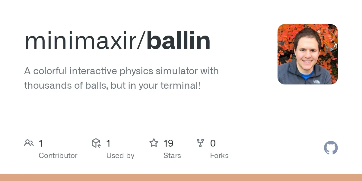 Show HN: An interactive physics simulator with 1000’s of balls, in your terminal
