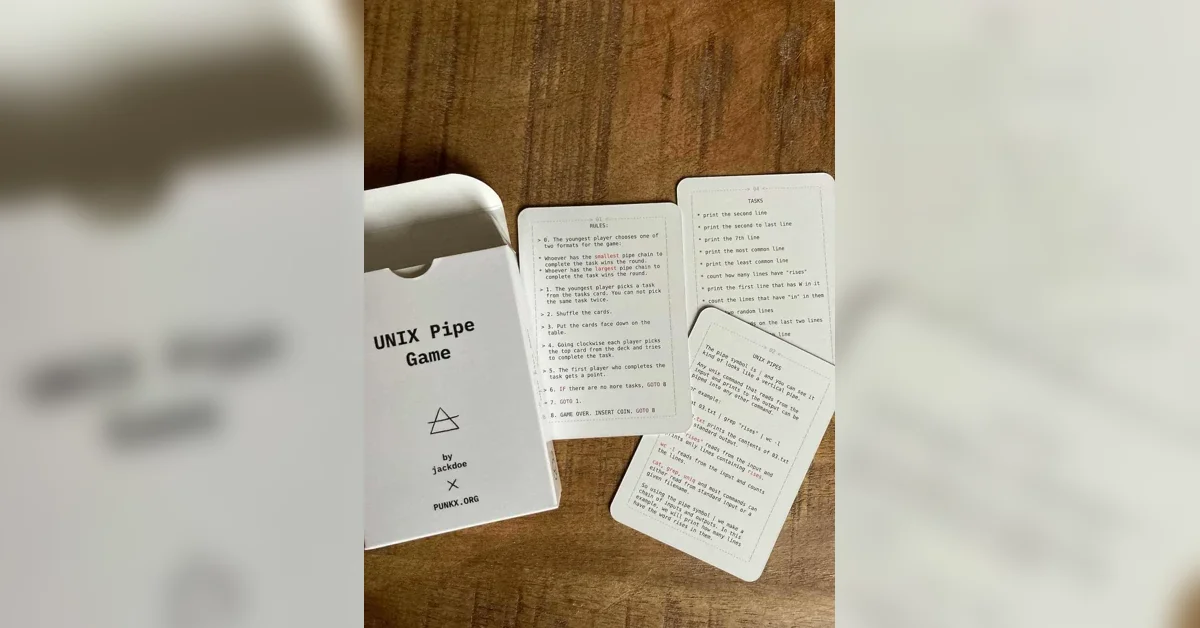 The Unix Pipe Card Game