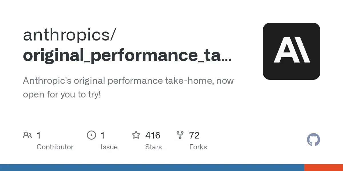 Anthropic's original take home assignment open sourced
