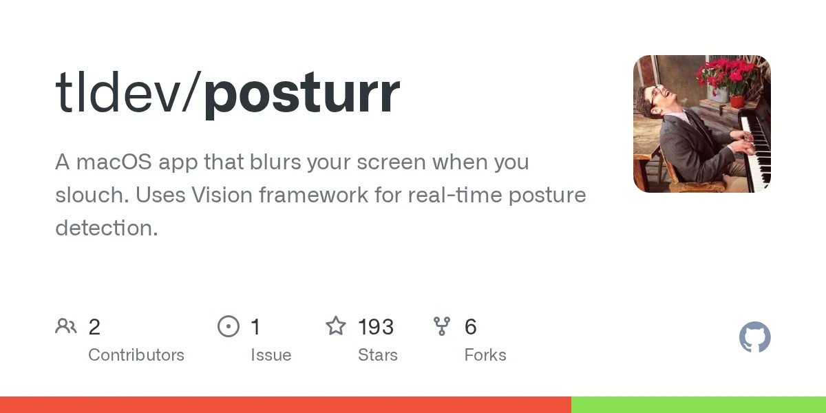 A macOS app that blurs your screen when you slouch