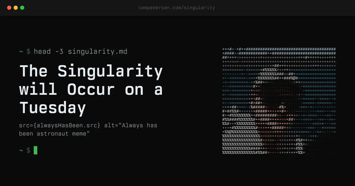 The Singularity will occur on a Tuesday