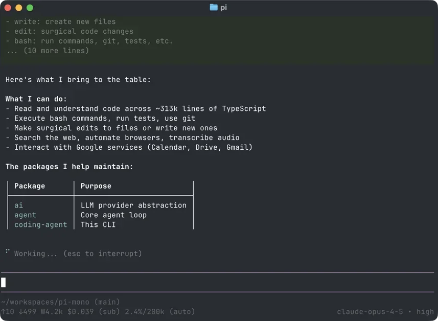 Pi – A minimal terminal coding harness