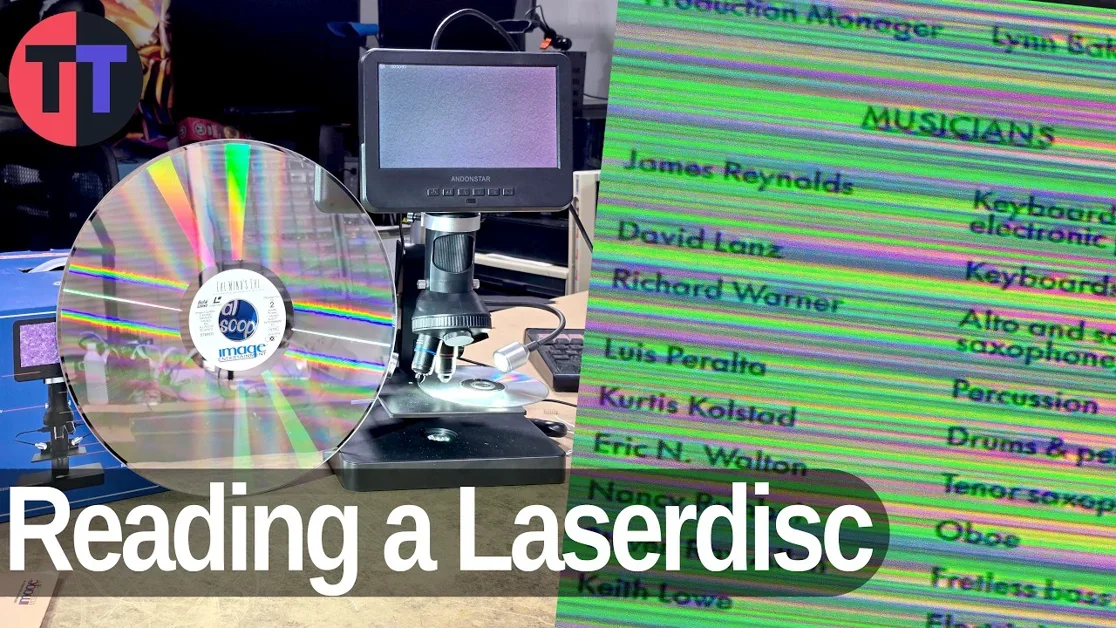 Microscopes can see video on a laserdisc