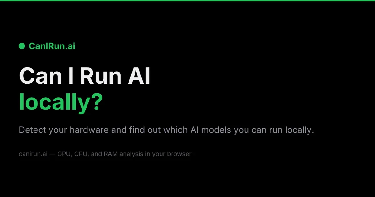 Can I run AI locally?