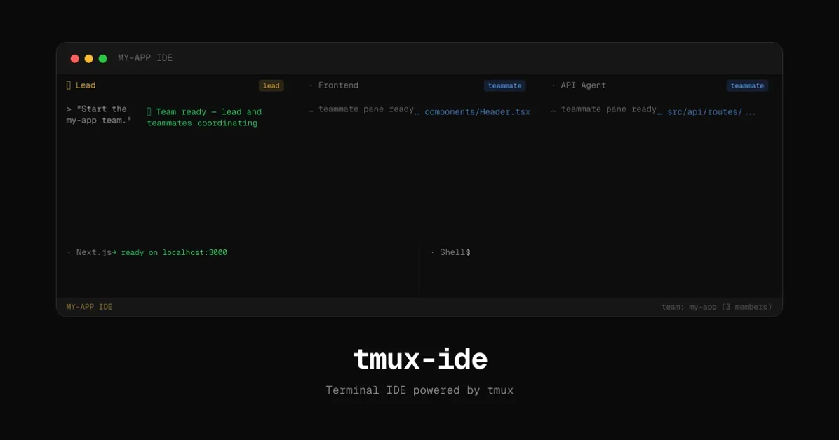 Show HN: Tmux-IDE, OSS agent-first terminal IDE
