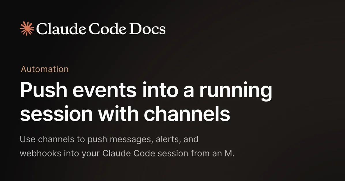Push events into a running session with channels