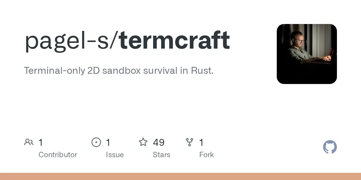 Show HN: Termcraft – terminal-first 2D sandbox survival in Rust