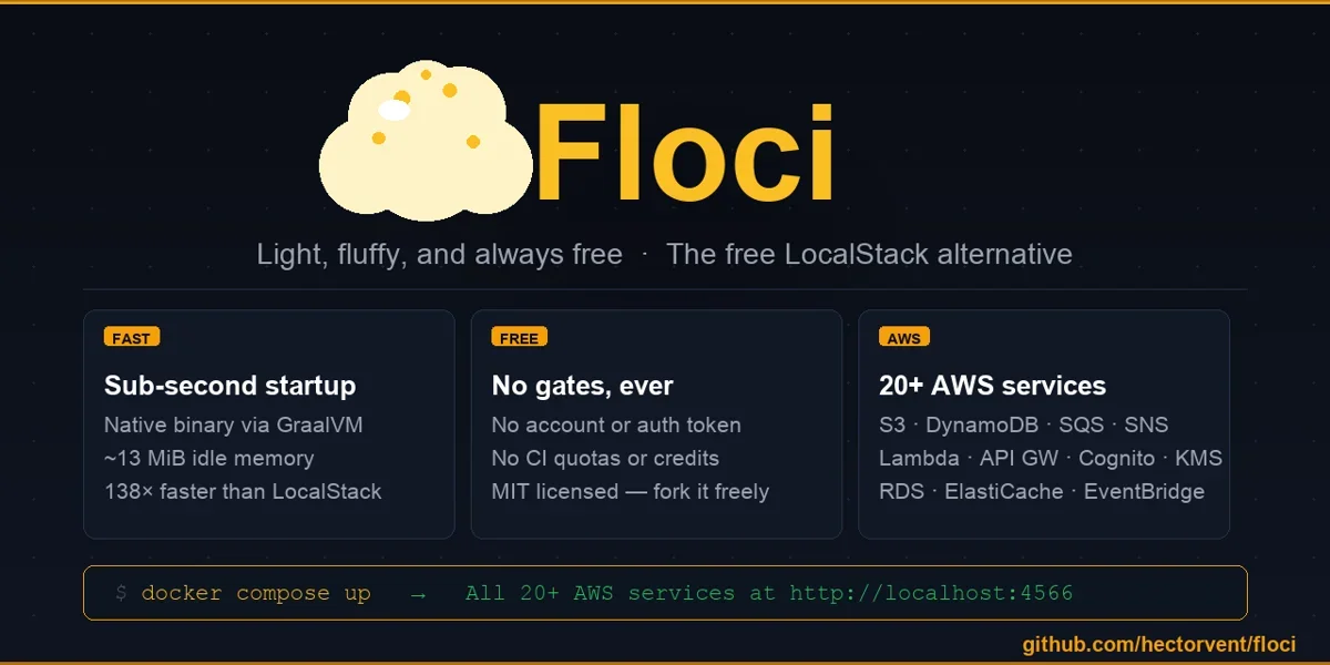 Floci – A free, open-source local AWS emulator