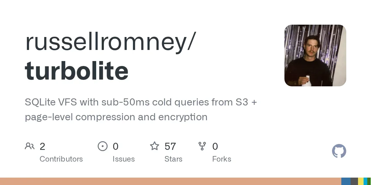 Show HN: Turbolite – a SQLite VFS serving sub-250ms cold JOIN queries from S3