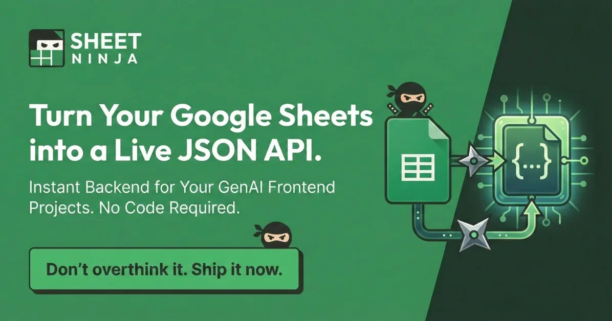 Show HN: Sheet Ninja – Google Sheets as a CRUD Back End for Vibe Coders