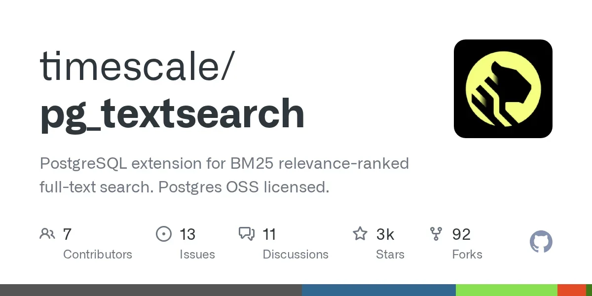 Show HN: Postgres extension for BM25 relevance-ranked full-text search