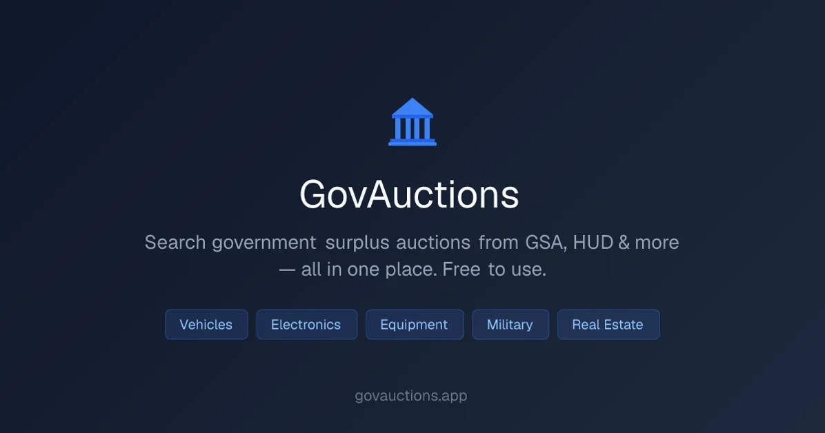 Show HN: GovAuctions lets you browse government auctions at once