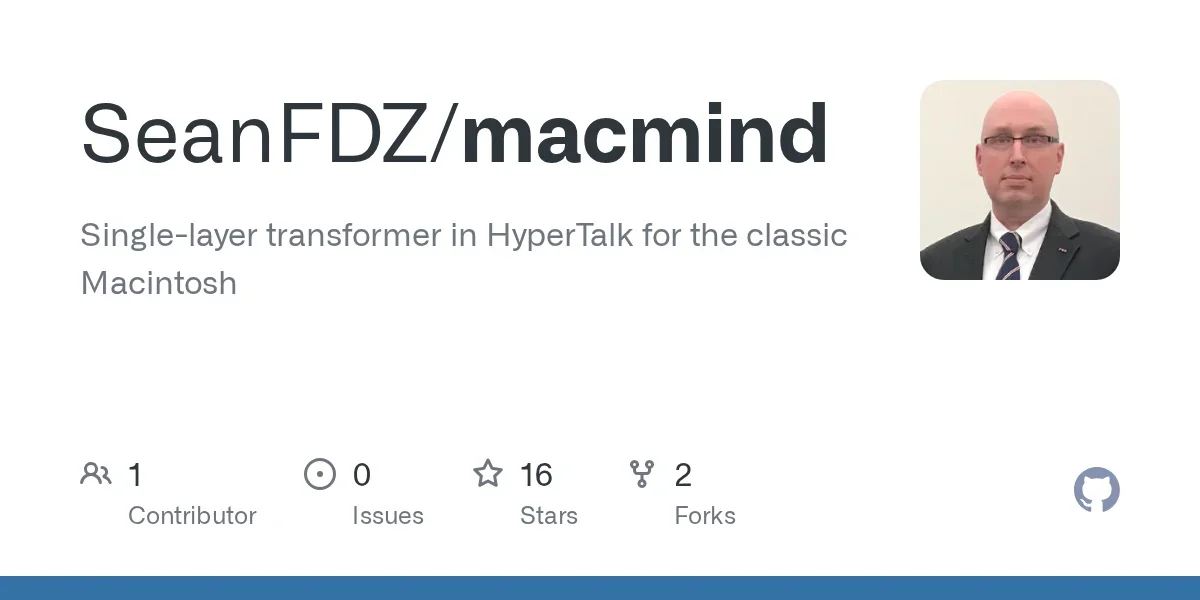 Show HN: MacMind – A transformer neural network in HyperCard on a 1989 Macintosh