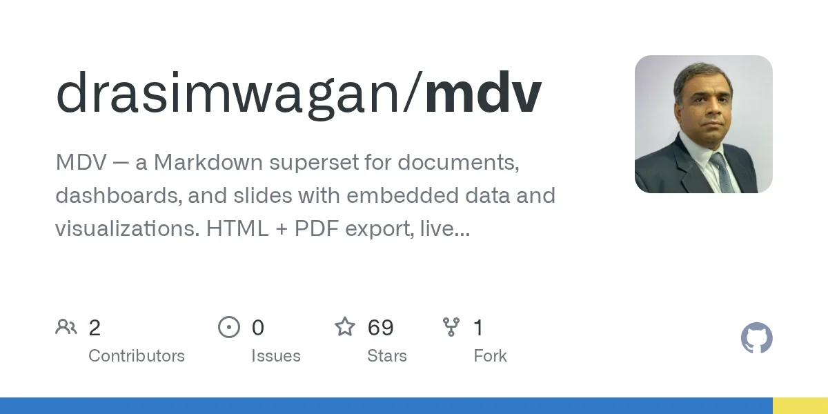 Show HN: MDV – a Markdown superset for docs, dashboards, and slides with data