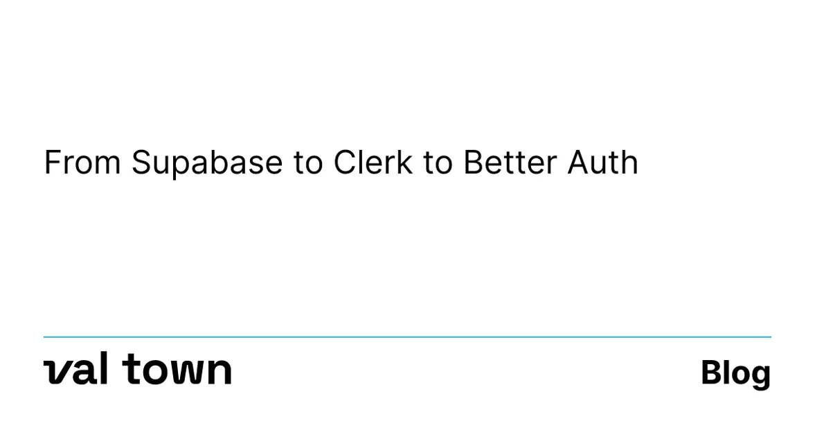 From Supabase to Clerk to Better Auth