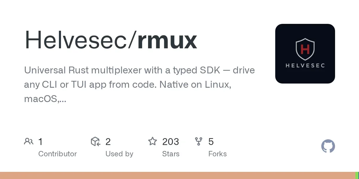 Show HN: Rmux – A programmable terminal multiplexer with a Playwright-style SDK