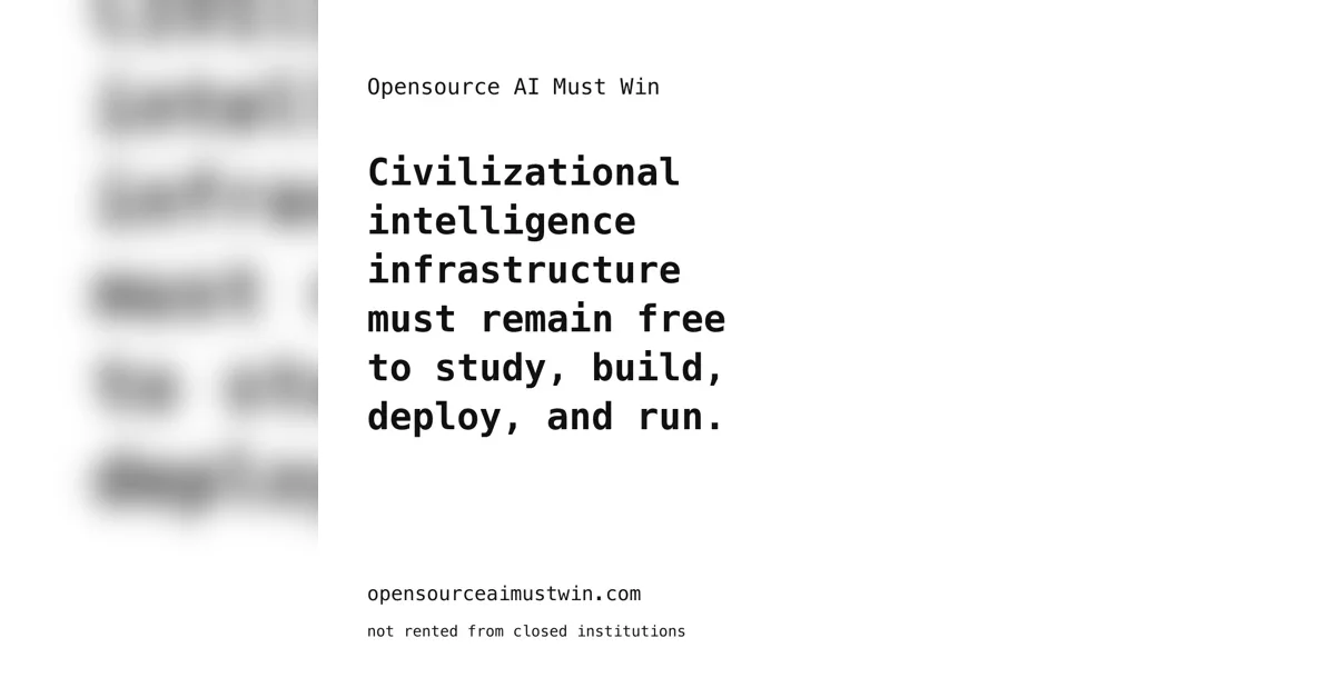Open source AI must win