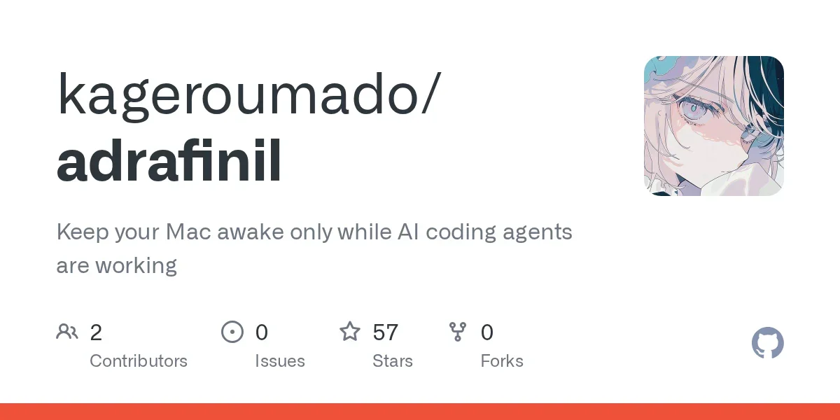 Show HN: Adrafinil – keep a lid-closed Mac awake only while agents work