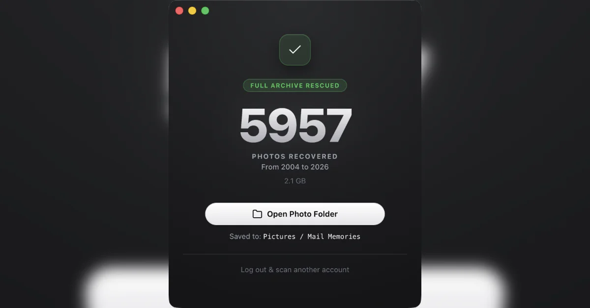 Show HN: Mail Memories – A desktop app to rescue photos from Gmail