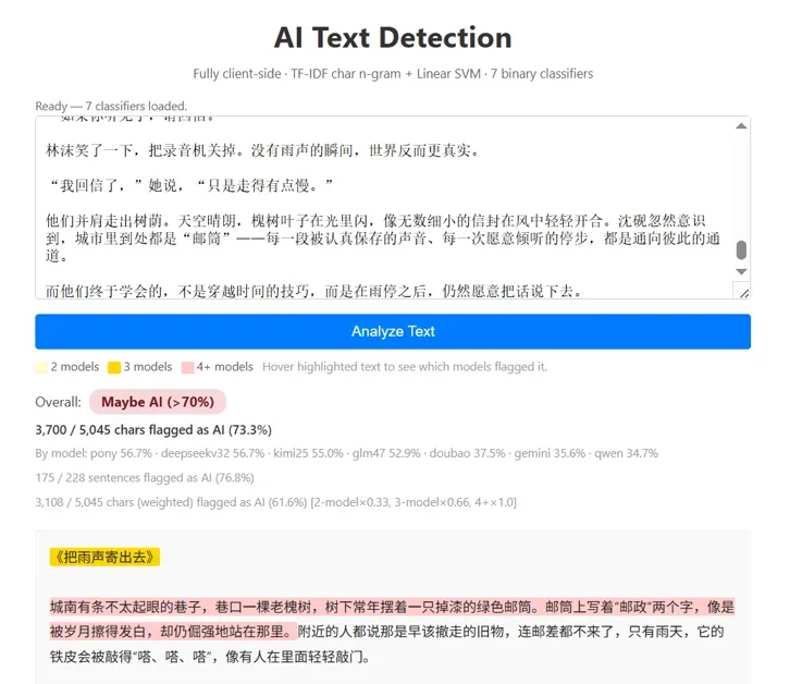 Detecting LLM-Generated Texts with “Classical” Machine Learning