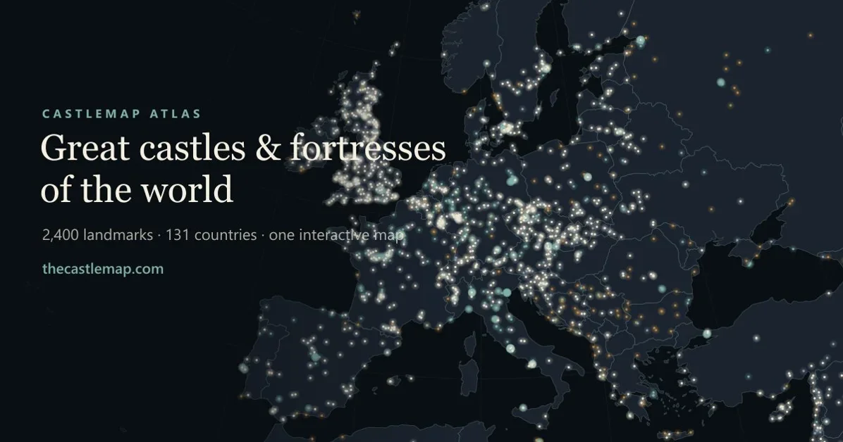 Map of the world's great castles and fortresses