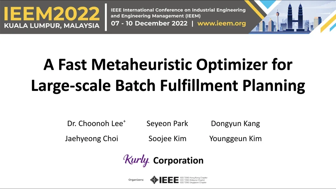 컬리, IEEM 2022에서 물류센터 생산 계획 최적화 논문을 발표하다
