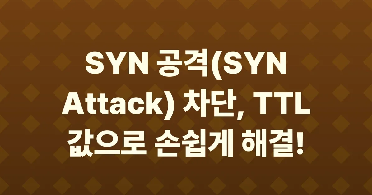 I still don't understand this SYN attack, but now I can block it easily