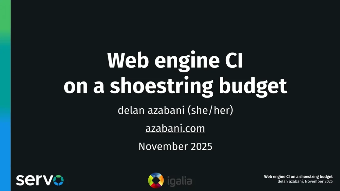Web engine CI on a shoestring budget