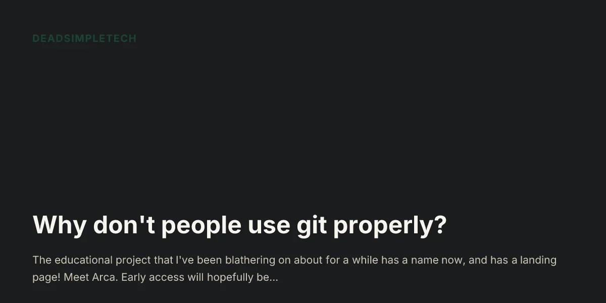 Why don't people use git properly?