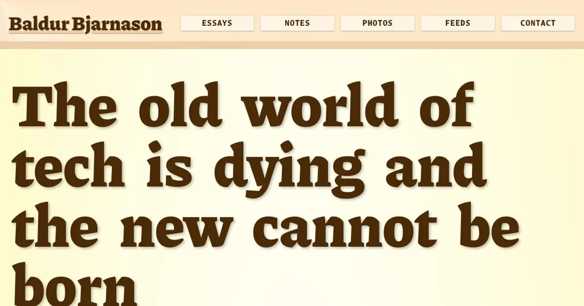 The old world of tech is dying and the new cannot be born