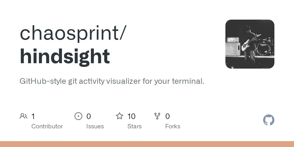hindsight: GitHub-style git activity visualizer for terminal