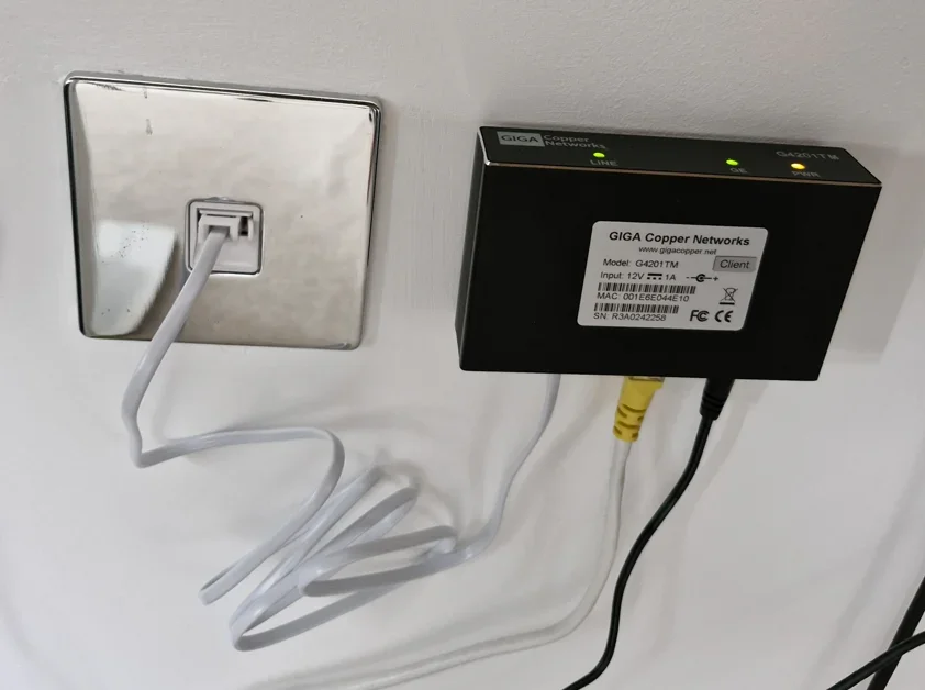 Doing Gigabit Ethernet Over My British Phone Wires